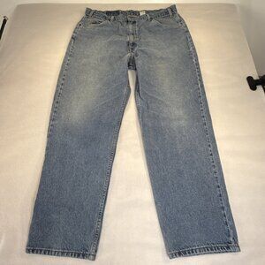 Levis 550 Vintage Jeans Men 42x32 Relaxed Fit Straight Light Wash Orange Tag